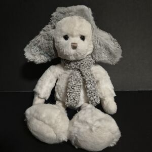 White Bukowski Bear Ziggy Winter Rabbit Plush with Hat and Scarf